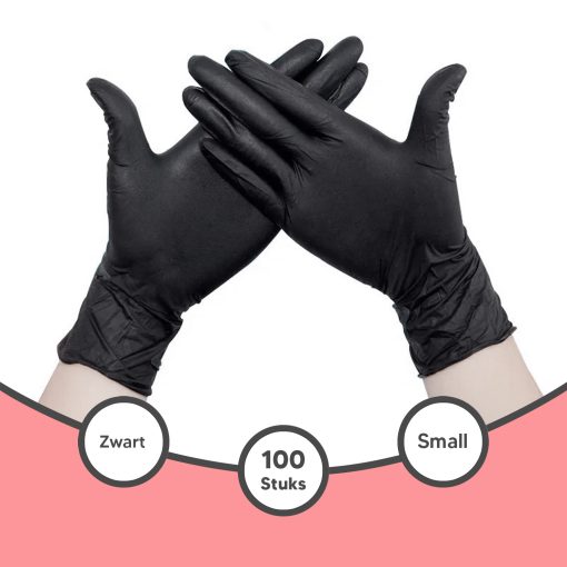 Nitril Handschoenen Zwart Small 100 Stuks - Afbeelding 2