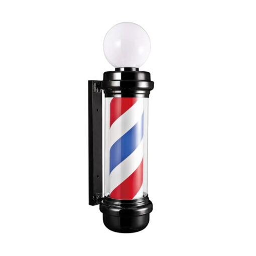 Barberpole - Kapperspaal met Bol 85cm - Zwart