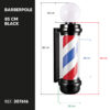Barberpole - Kapperspaal met Bol 85cm - Zwart - Afbeelding 2